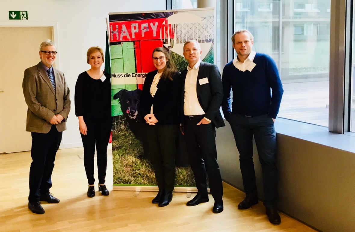 Das dynamis-Team: Ortwin Renn (IASS), Ira Matuschke (IASS), Daniela Setton (IASS), Stephan Muschick (innogy Stiftung) und René Mono (100 prozent erneuerbar Stiftung).